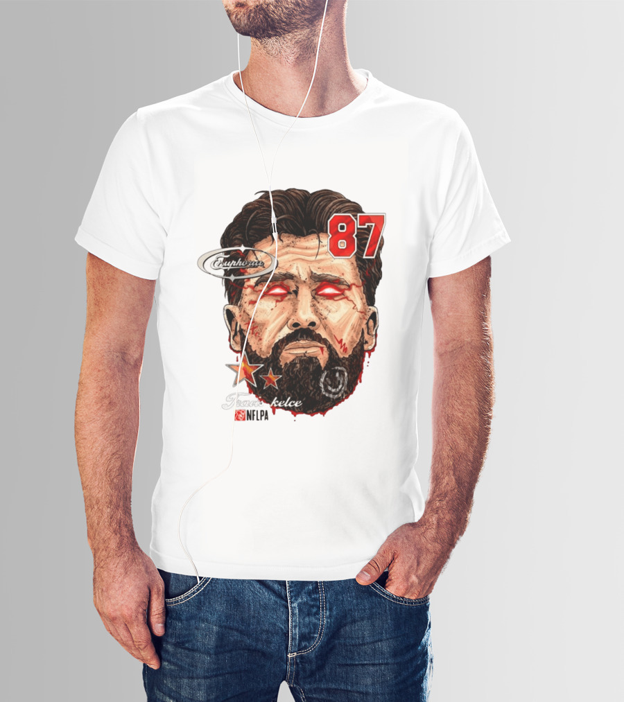 Travis Kelce Euphoria Lightning NFLPA Big Head 87 T-Shirt