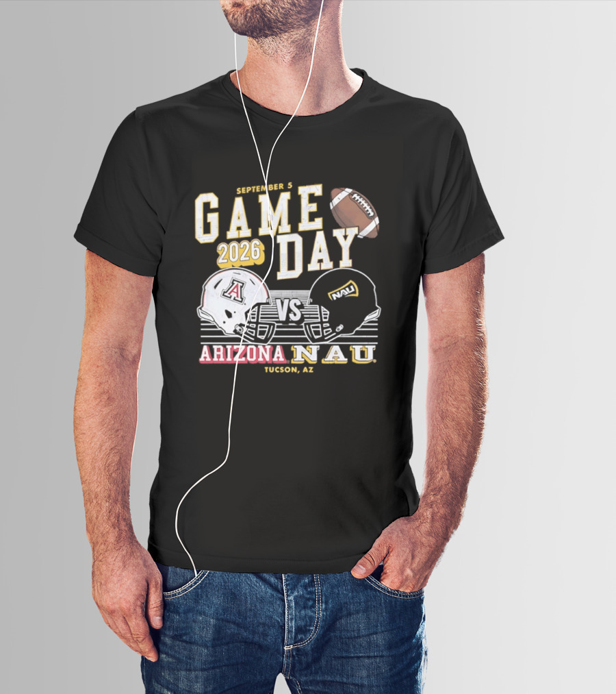 Arizona NAU Game Day September 5 2026 Tucson Helmets Football T-Shirt
