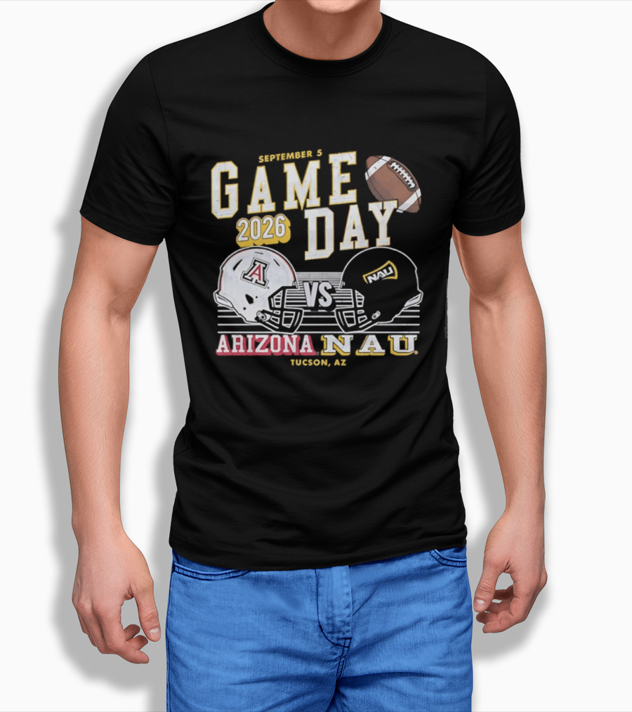 Arizona NAU Game Day September 5 2026 Tucson Helmets Football T-Shirt