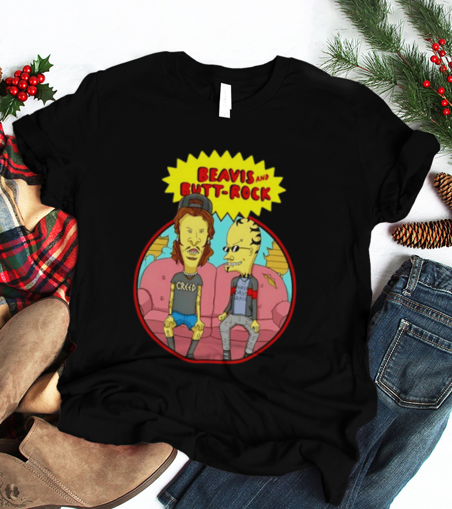 Beavis And Butt Head Rock Creed And Three Days Grace Couch Cartoon Characters T-Shirt