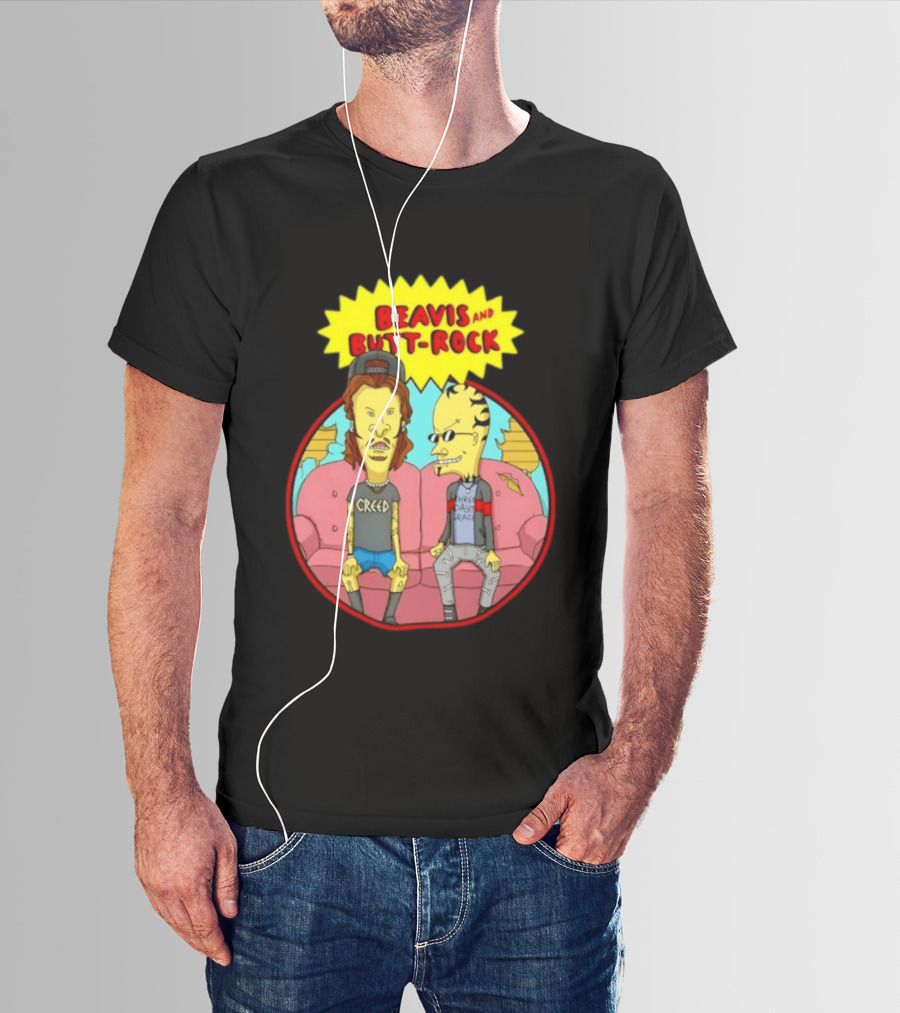 Beavis And Butt Head Rock Creed And Three Days Grace Couch Cartoon Characters T-Shirt