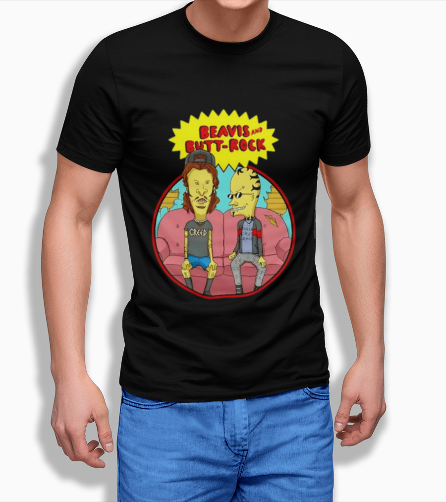 Beavis And Butt Head Rock Creed And Three Days Grace Couch Cartoon Characters T-Shirt