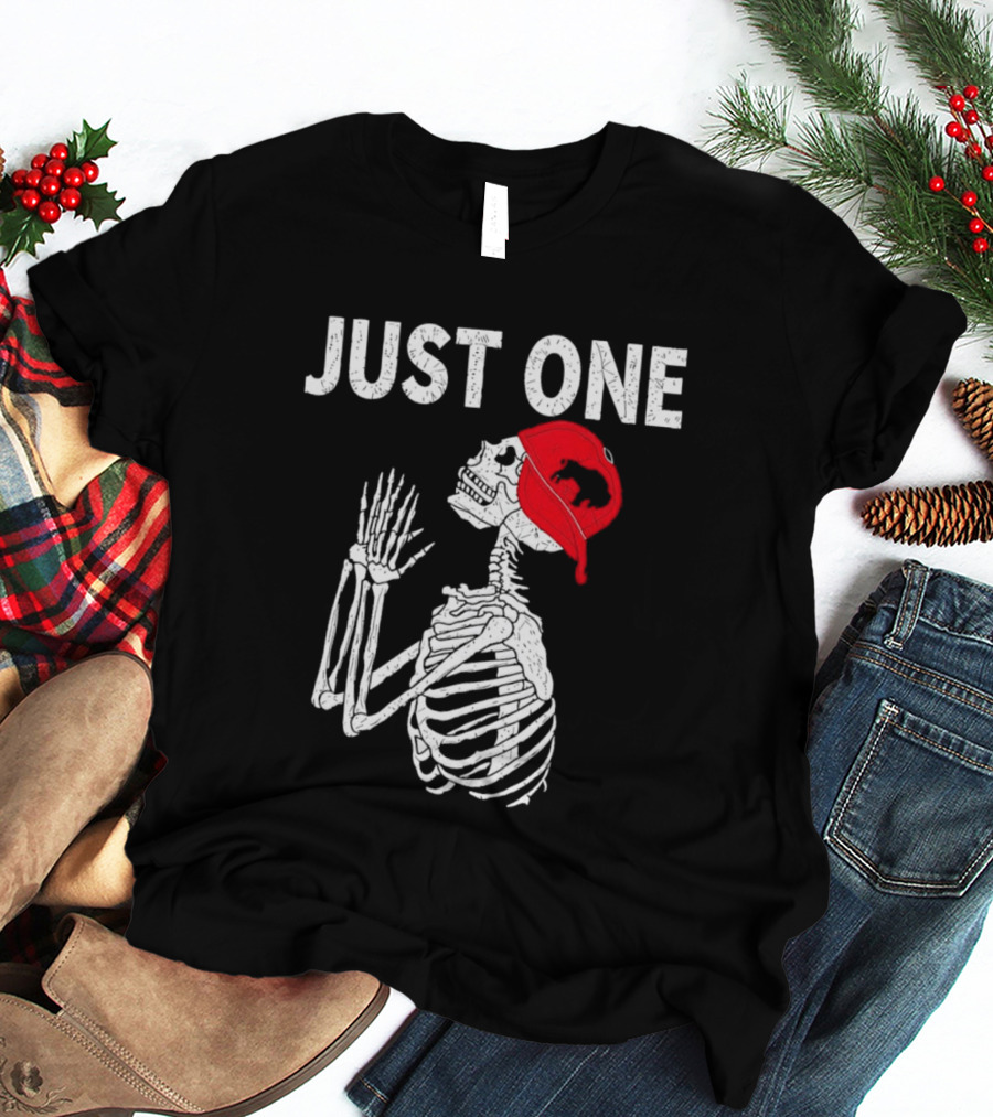 Buffalo Bills Just One Skeleton In Red Cap T-Shirt