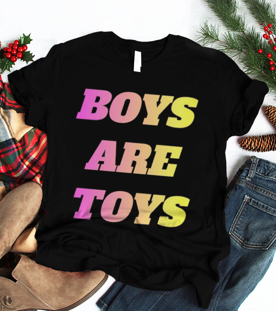 Boys Are Toys Gradient Pink And Yellow T-Shirt