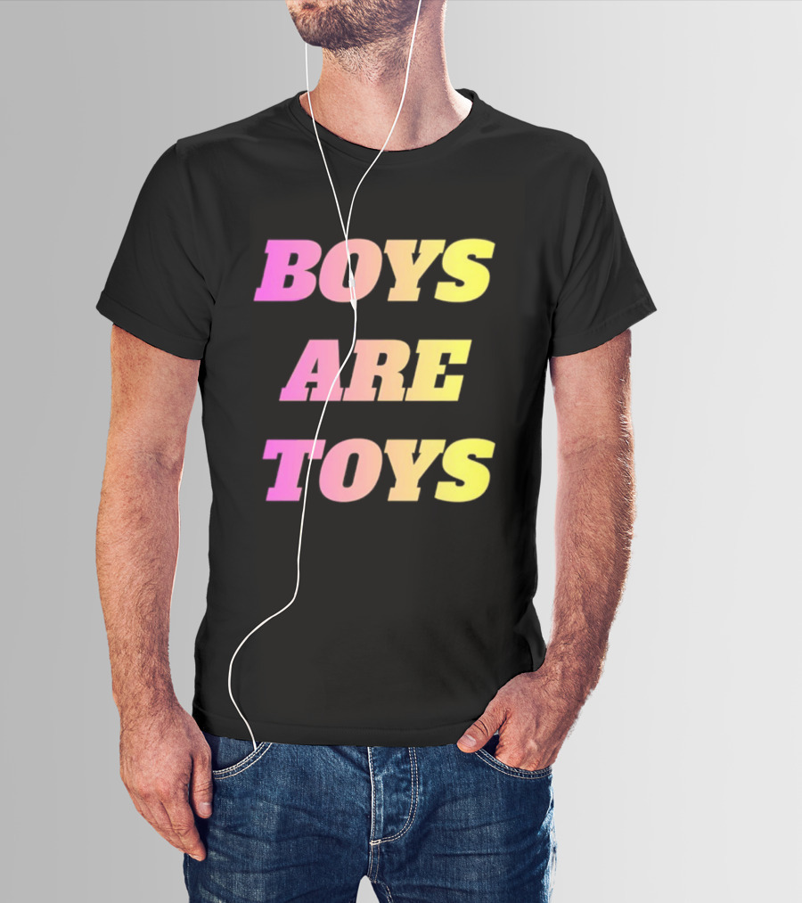Boys Are Toys Gradient Pink And Yellow T-Shirt