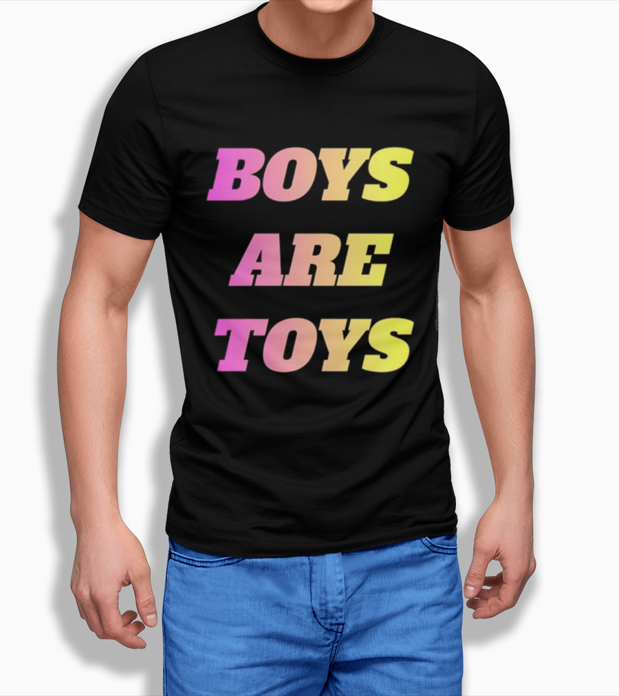 Boys Are Toys Gradient Pink And Yellow T-Shirt
