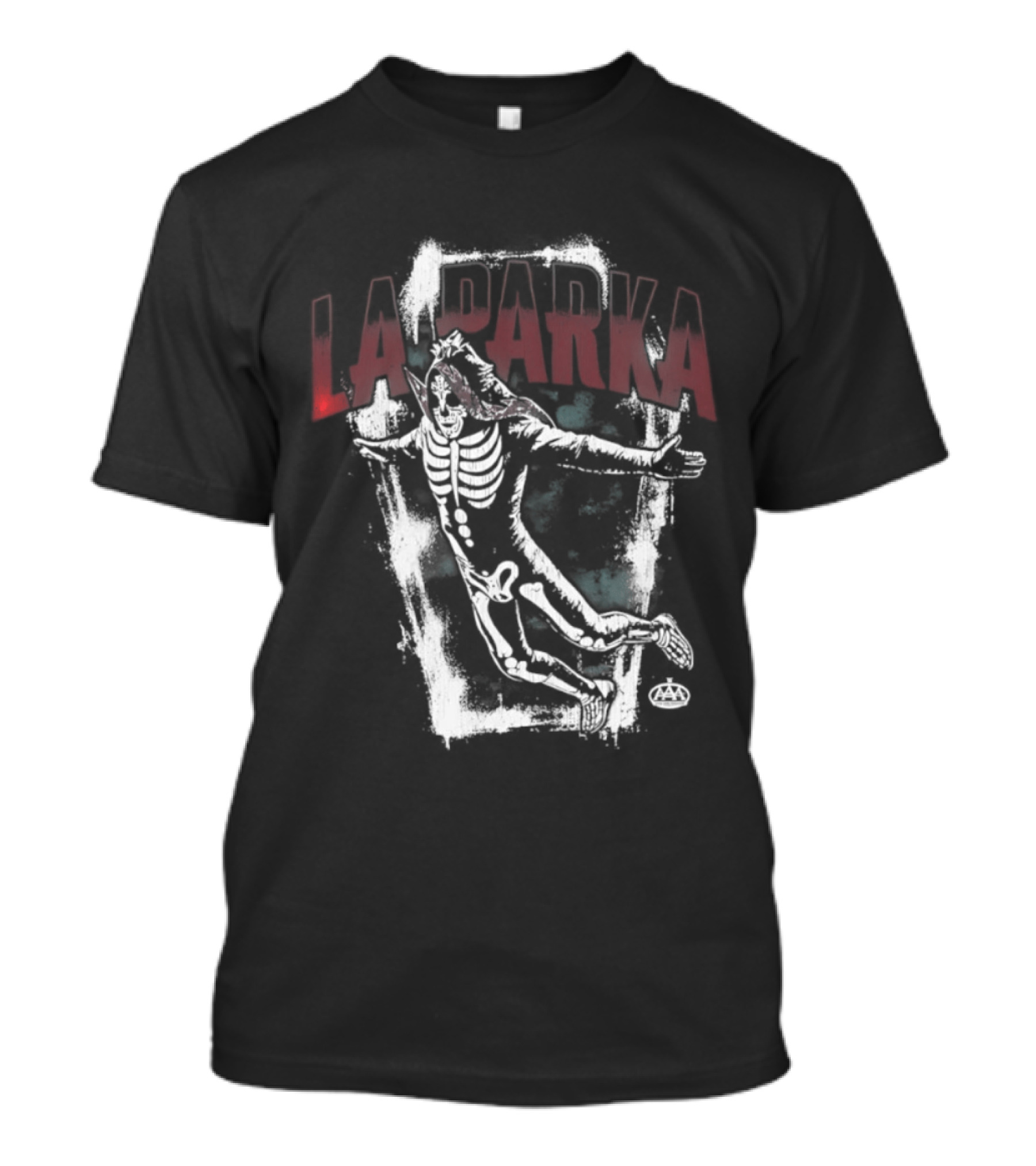 La Parka Skeleton Coffin Art AAA Wrestling T-Shirt