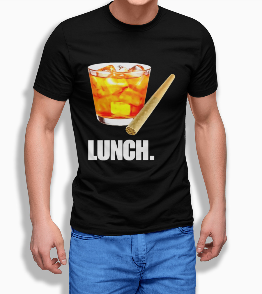 Lunch Whiskey Cigar Drinking Smoking T-Shirt