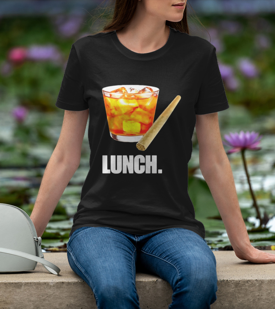 Lunch Whiskey Cigar Drinking Smoking T-Shirt