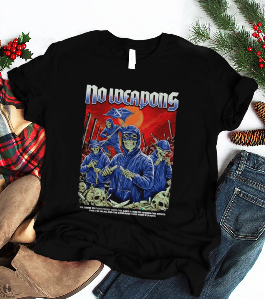 No Weapons Skeleton Warriors Bare Hands Honor Fight T-Shirt