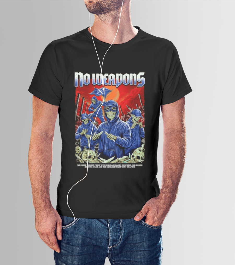 No Weapons Skeleton Warriors Bare Hands Honor Fight T-Shirt