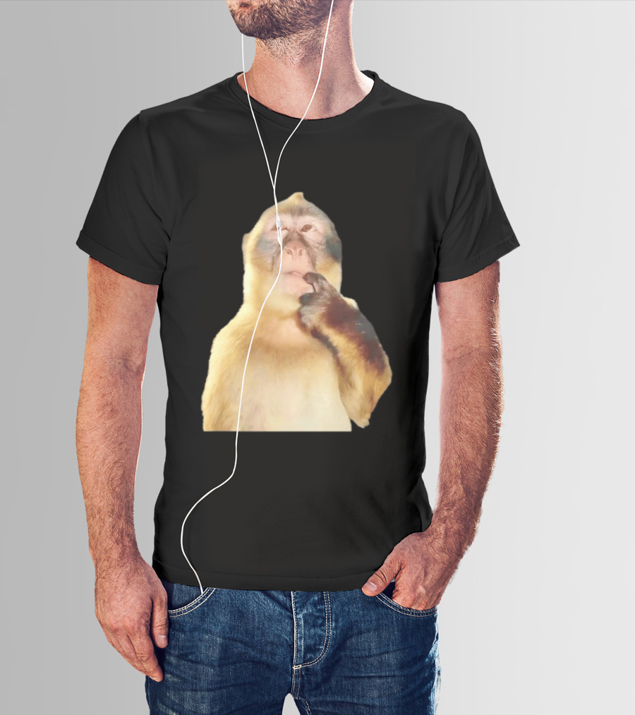 Pondering Monkey Curious Expression Contemplation T-Shirt