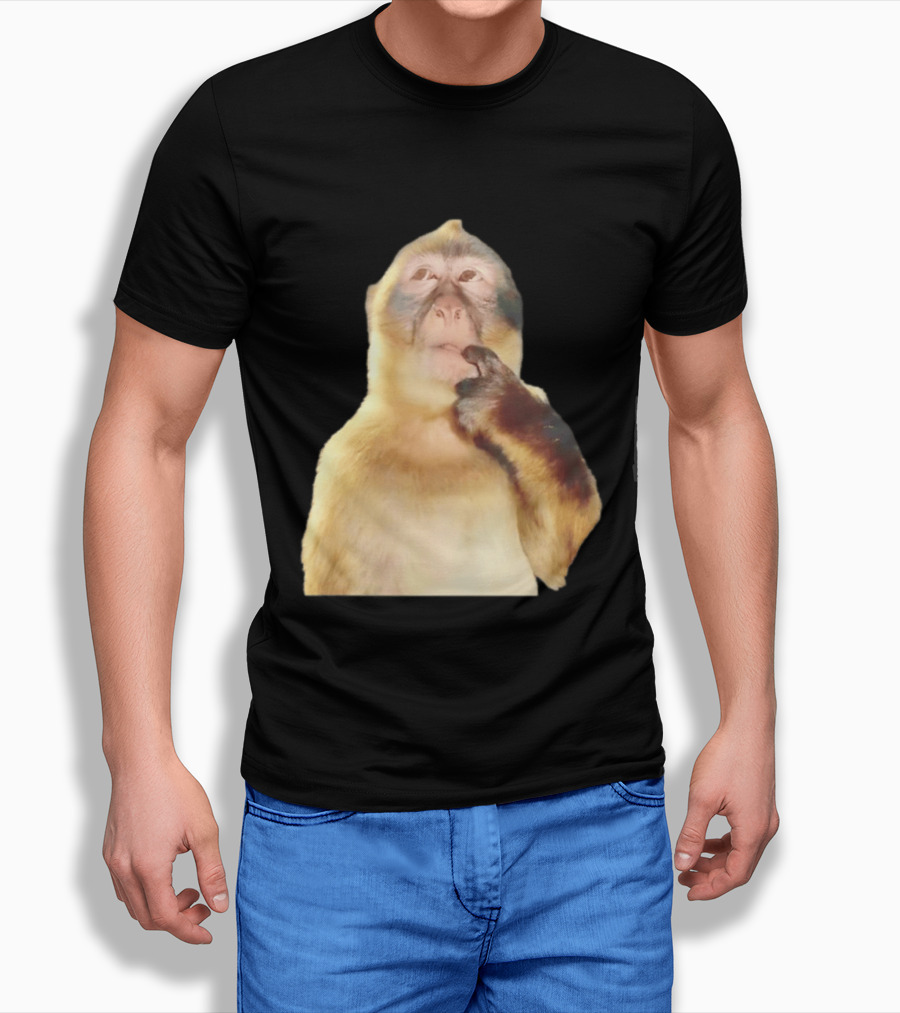 Pondering Monkey Curious Expression Contemplation T-Shirt