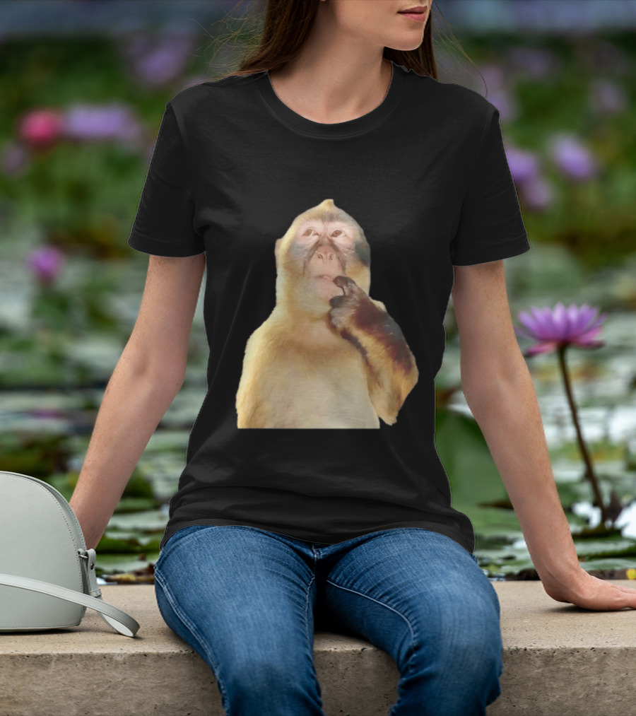 Pondering Monkey Curious Expression Contemplation T-Shirt