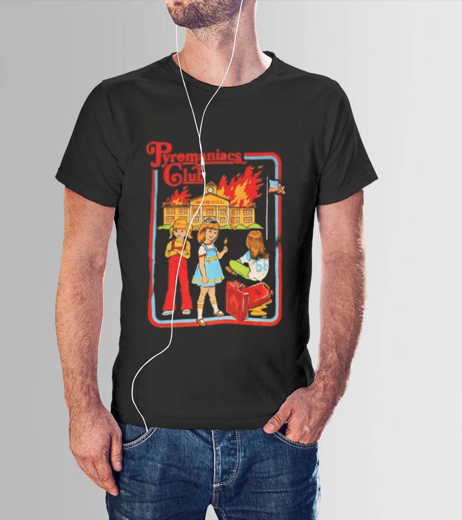 Pyromaniacs Club School Fire Retro Nostalgia T-Shirt