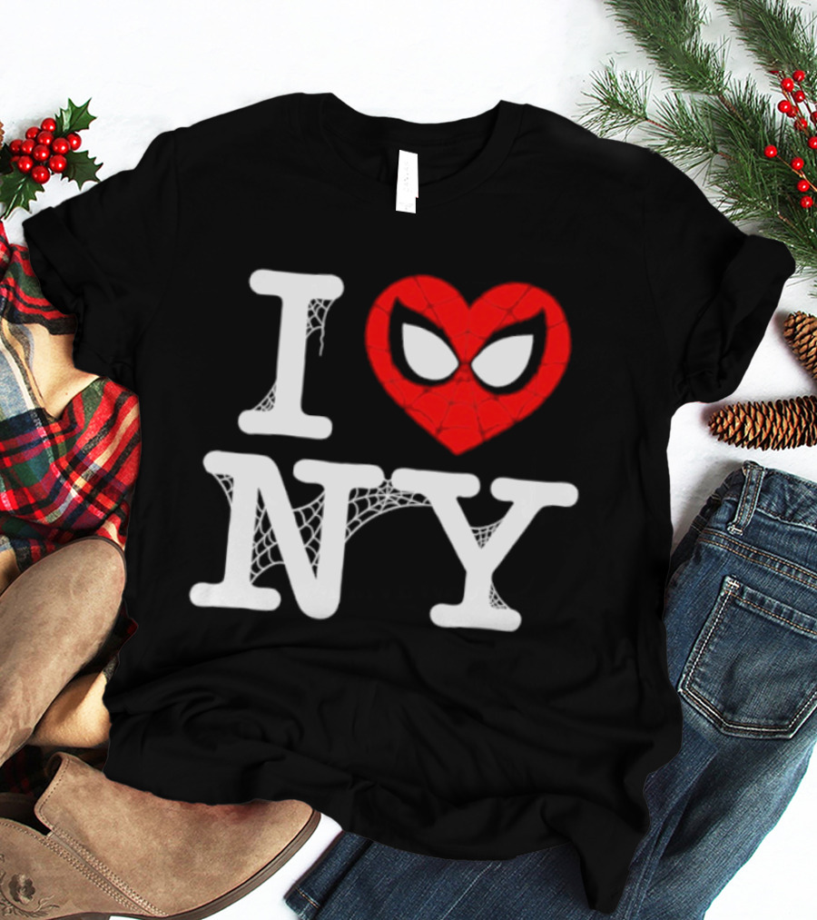 I Love NY Spider Man Marvel Superhero Iconic Web T-Shirt