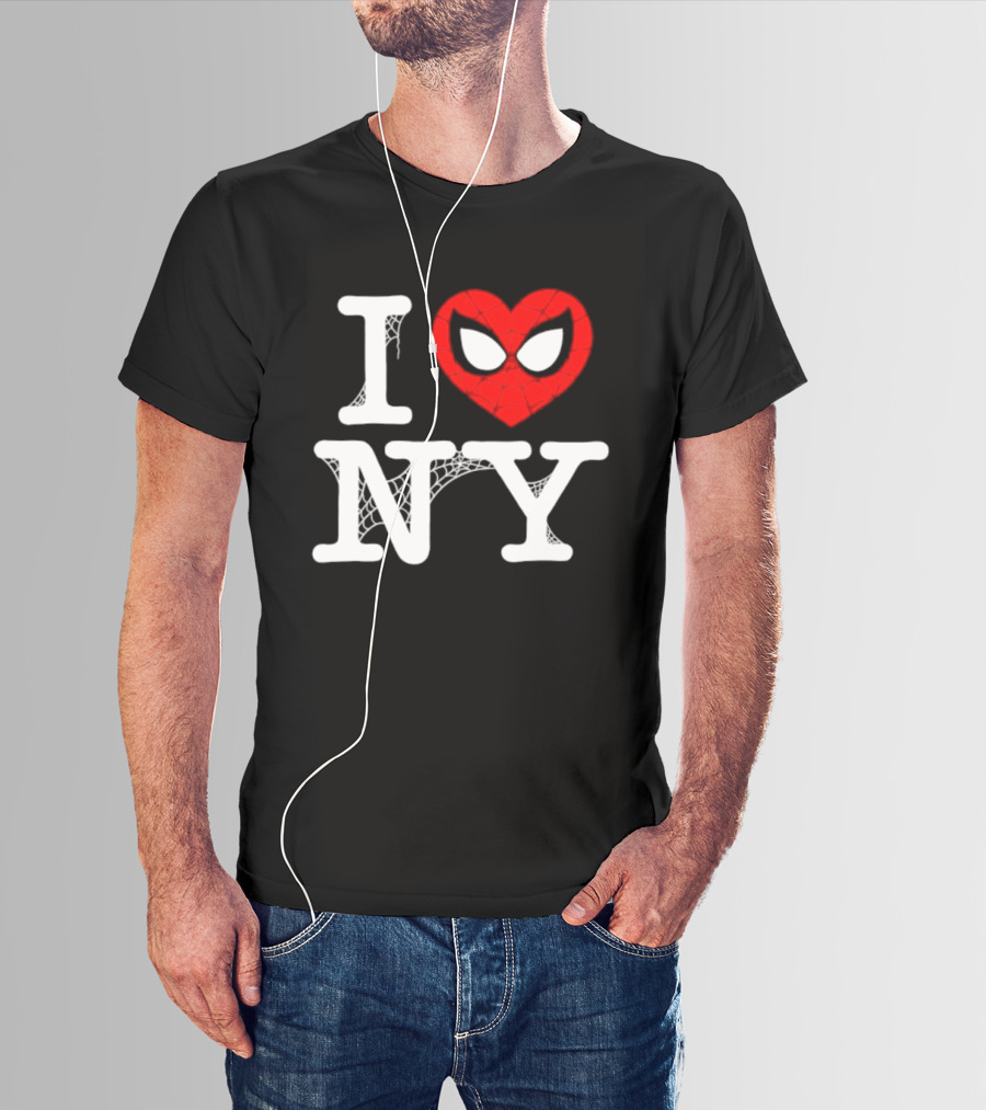I Love NY Spider Man Marvel Superhero Iconic Web T-Shirt