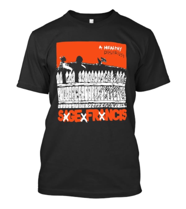 Sage Francis A Healthy Distrust Hip Hop Silhouette White Fence Red T-Shirt