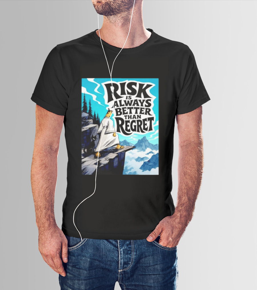 Samurai Jack Risk Is Always Better Than Regret Mountain Scene T-Shirt
