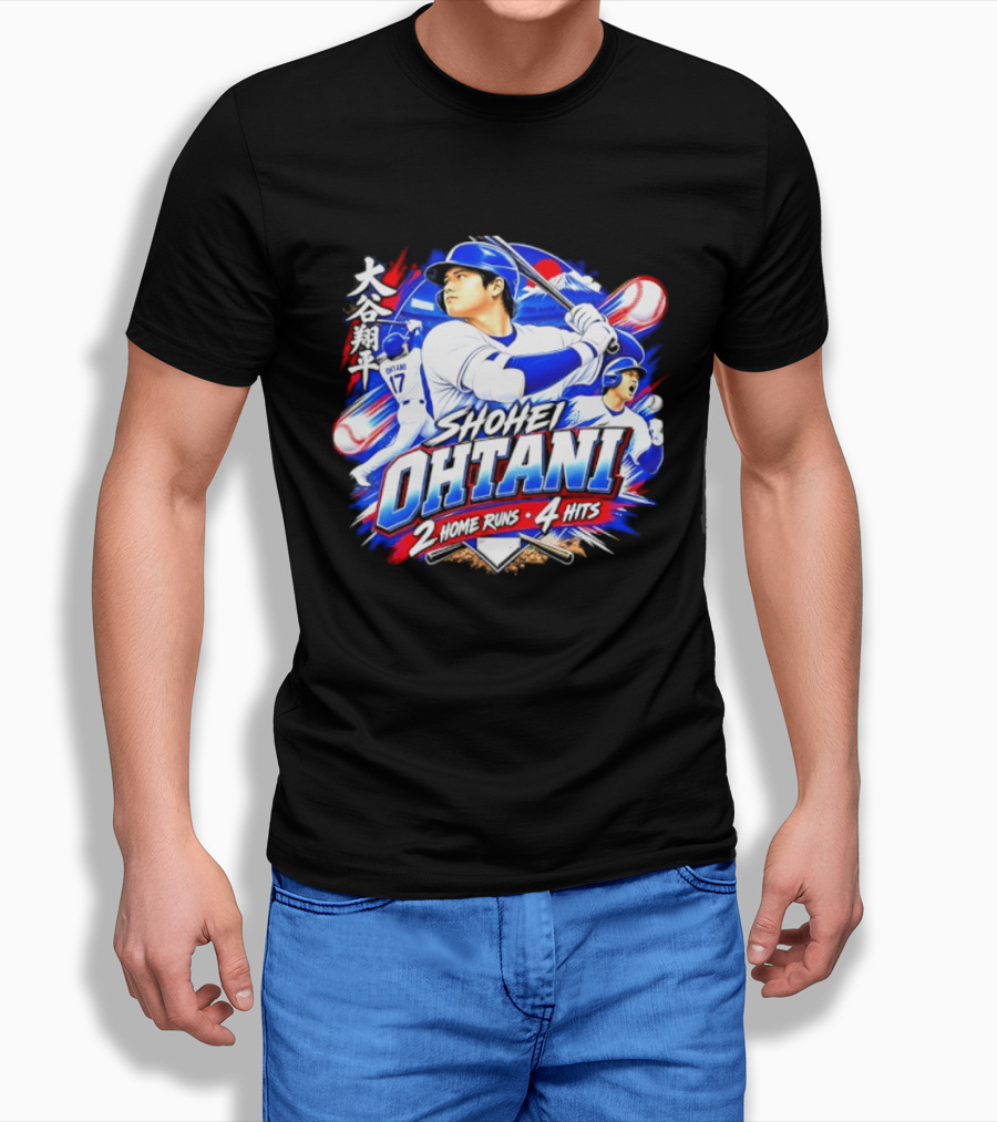 Shohei Ohtani 2 Home Runs 4 Hits Baseball Los Angeles 17 Player T-Shirt