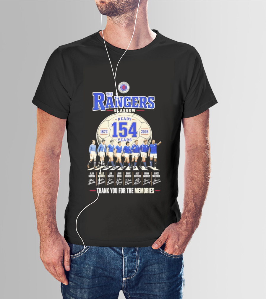 The Rangers Glasgow Ready 154 Years 1872 2026 Thank You For The Memories Signatures T-Shirt