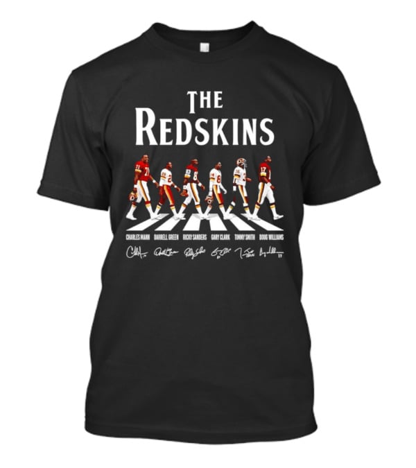 The Redskins Charles Mann Darrell Green Ricky Sanders Gary Clark Timmy Smith Doug Williams Signatures Abbey Road T-Shirt