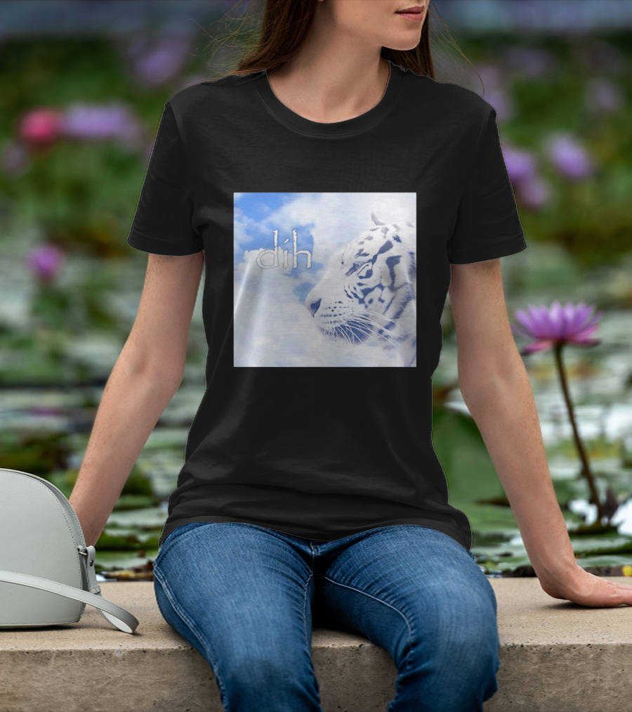Tiger Dih Majestic Clouds White Bengal Tiger Profile T-Shirt