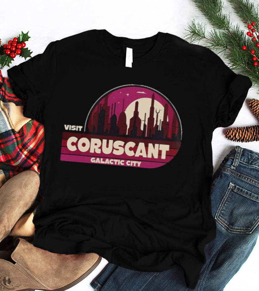 Visit Coruscant Galactic City Skyline Star Wars T-Shirt