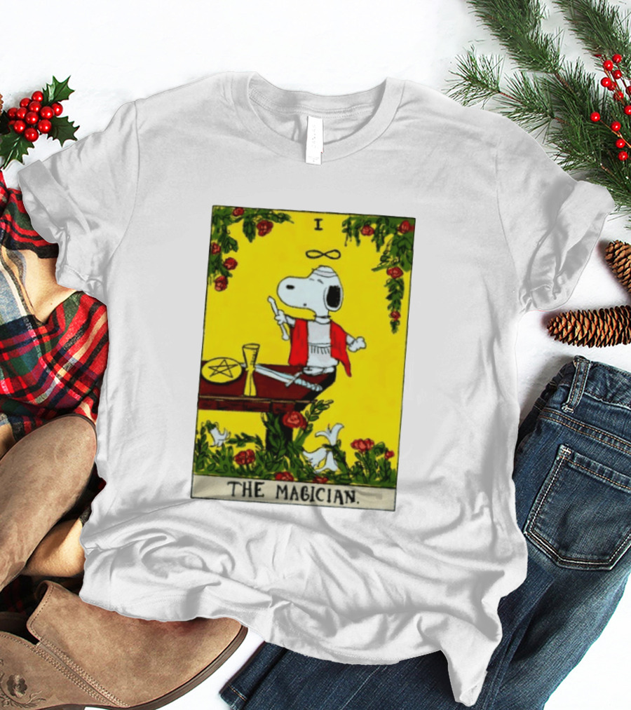 Snoopy Peanuts The Magician Tarot Card T-Shirt