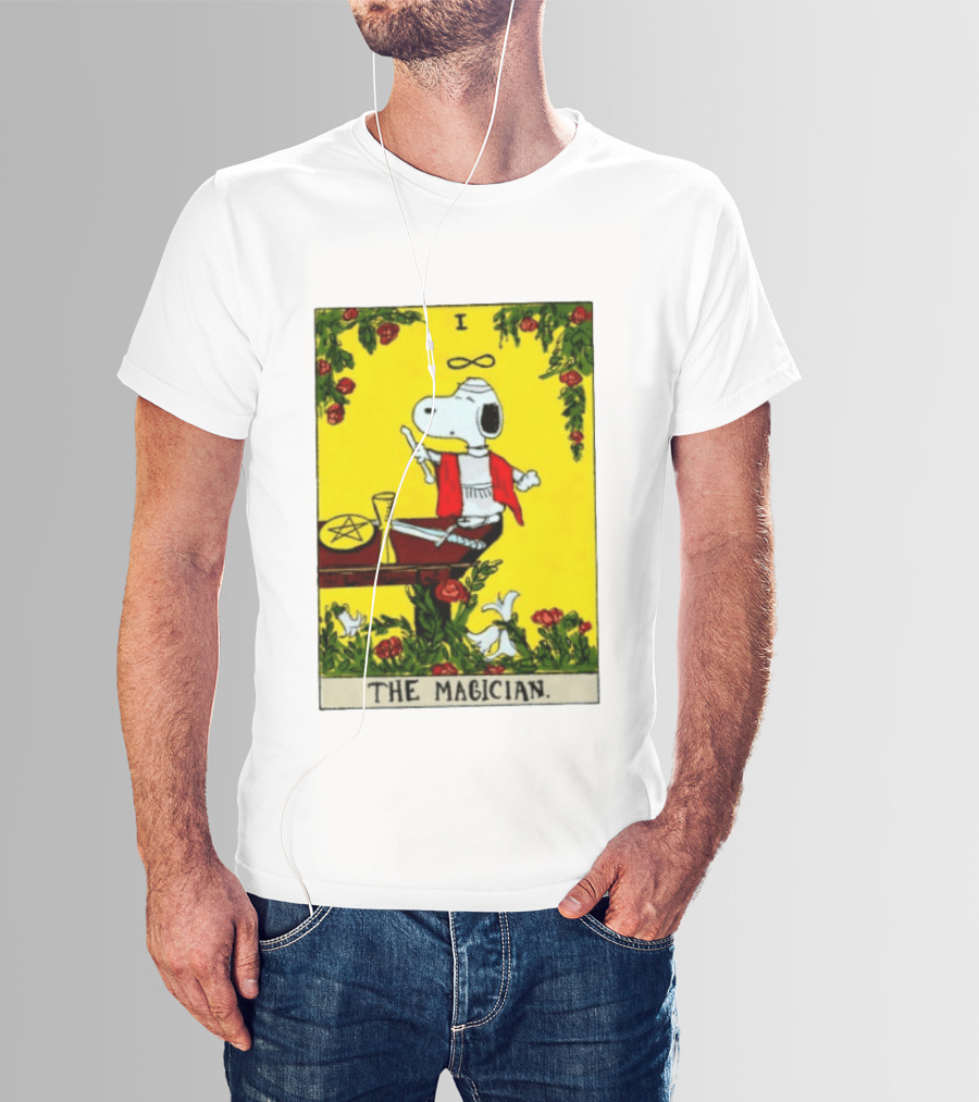 Snoopy Peanuts The Magician Tarot Card T-Shirt