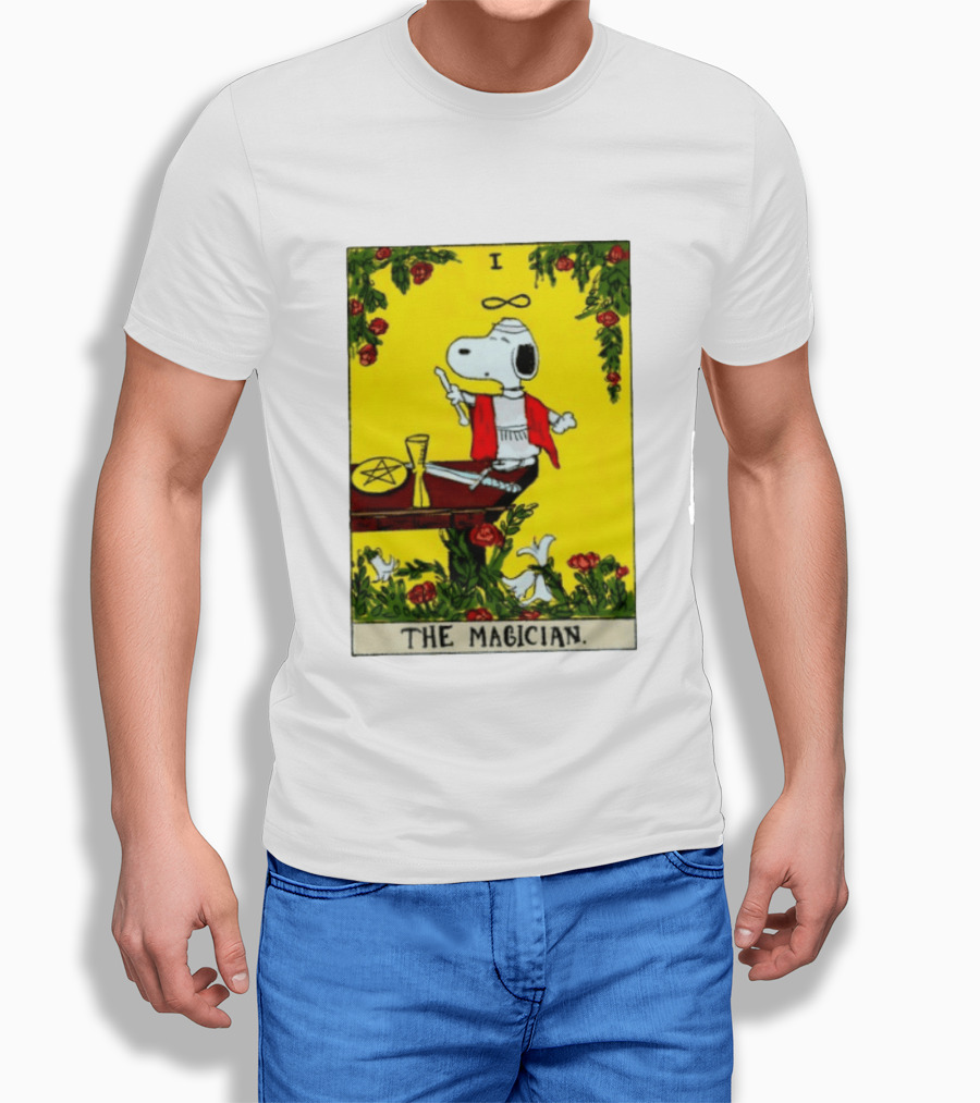 Snoopy Peanuts The Magician Tarot Card T-Shirt