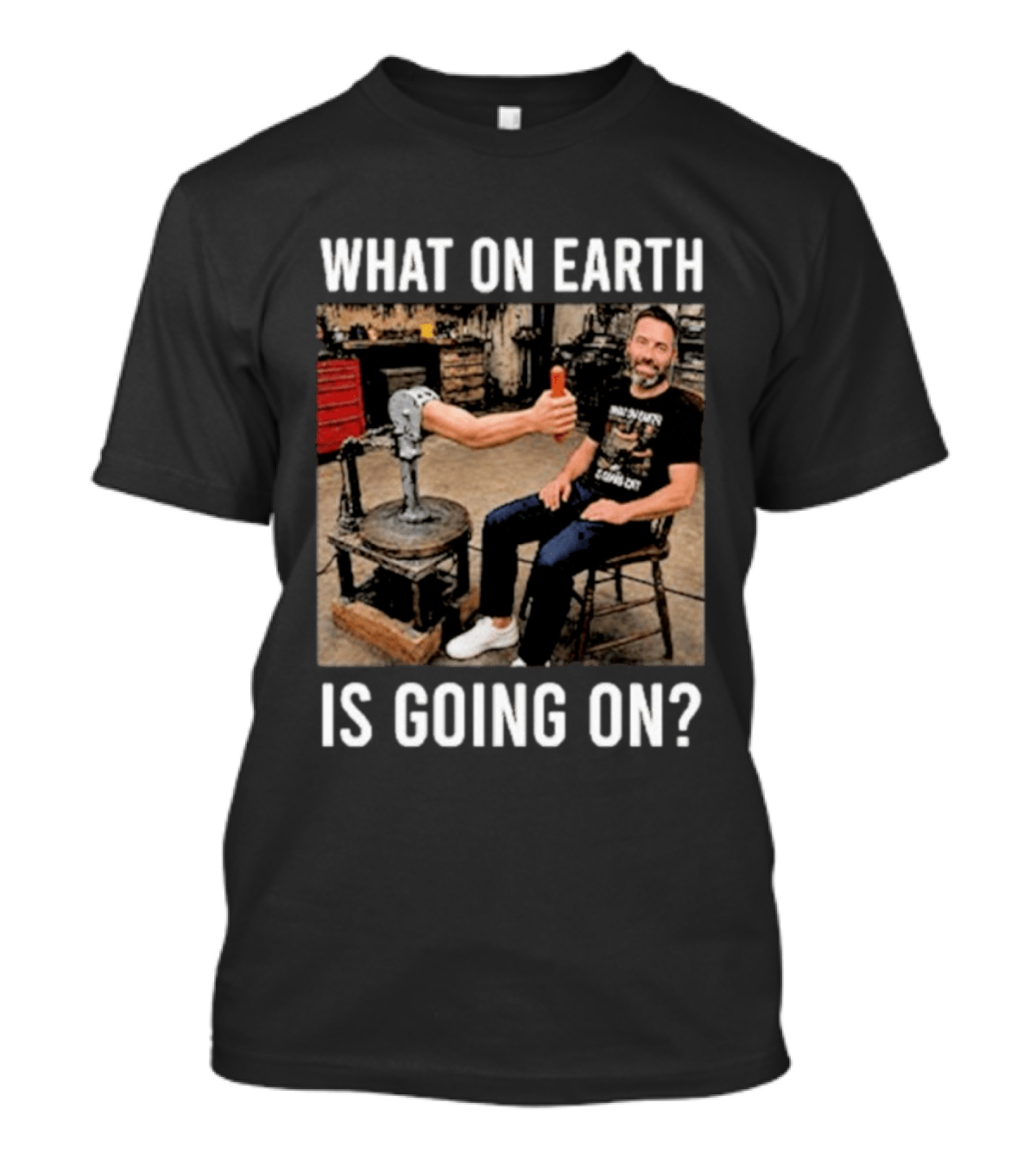 What On Earth Is Going On Funny Thumbs Up Robot Arm T-Shirt