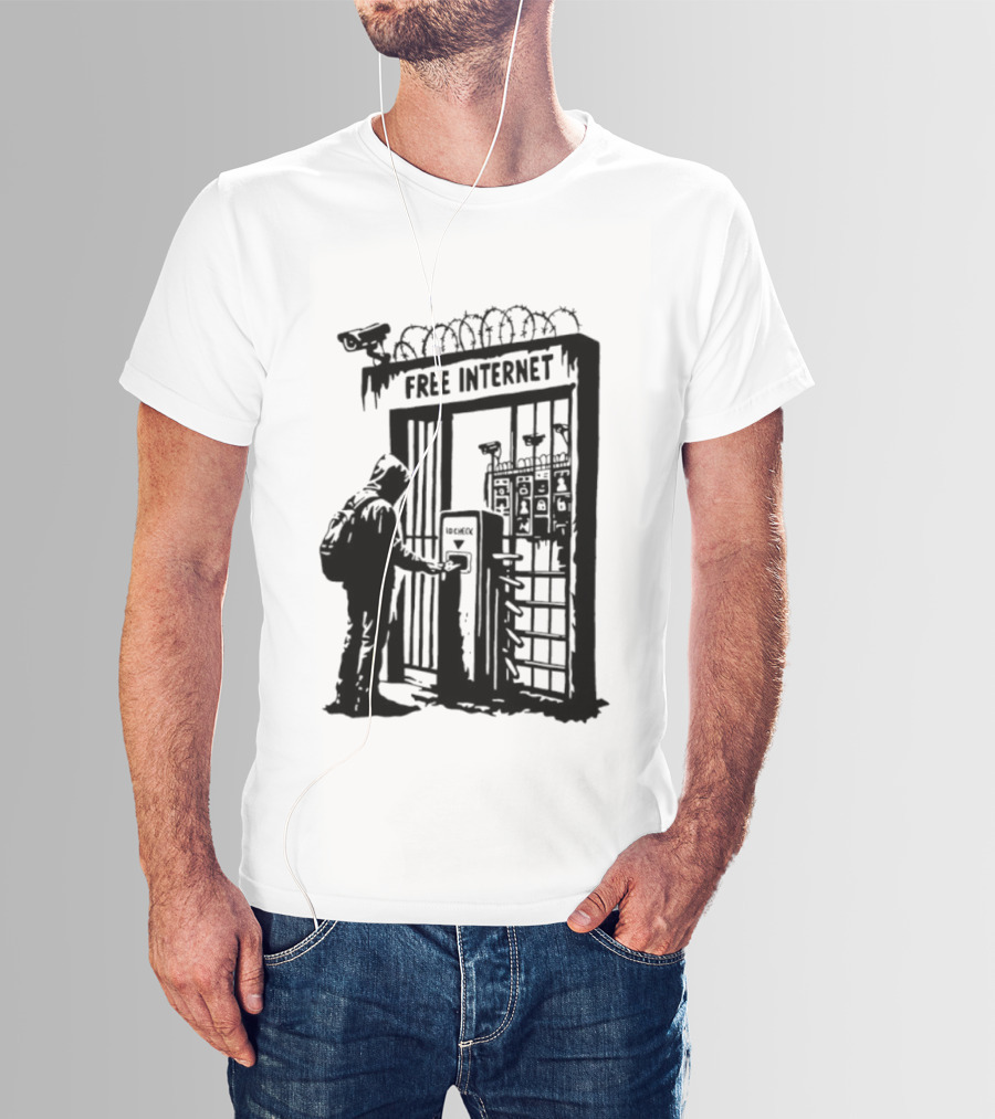 Free Internet Surveillance ID Check Privacy Concerns T-Shirt
