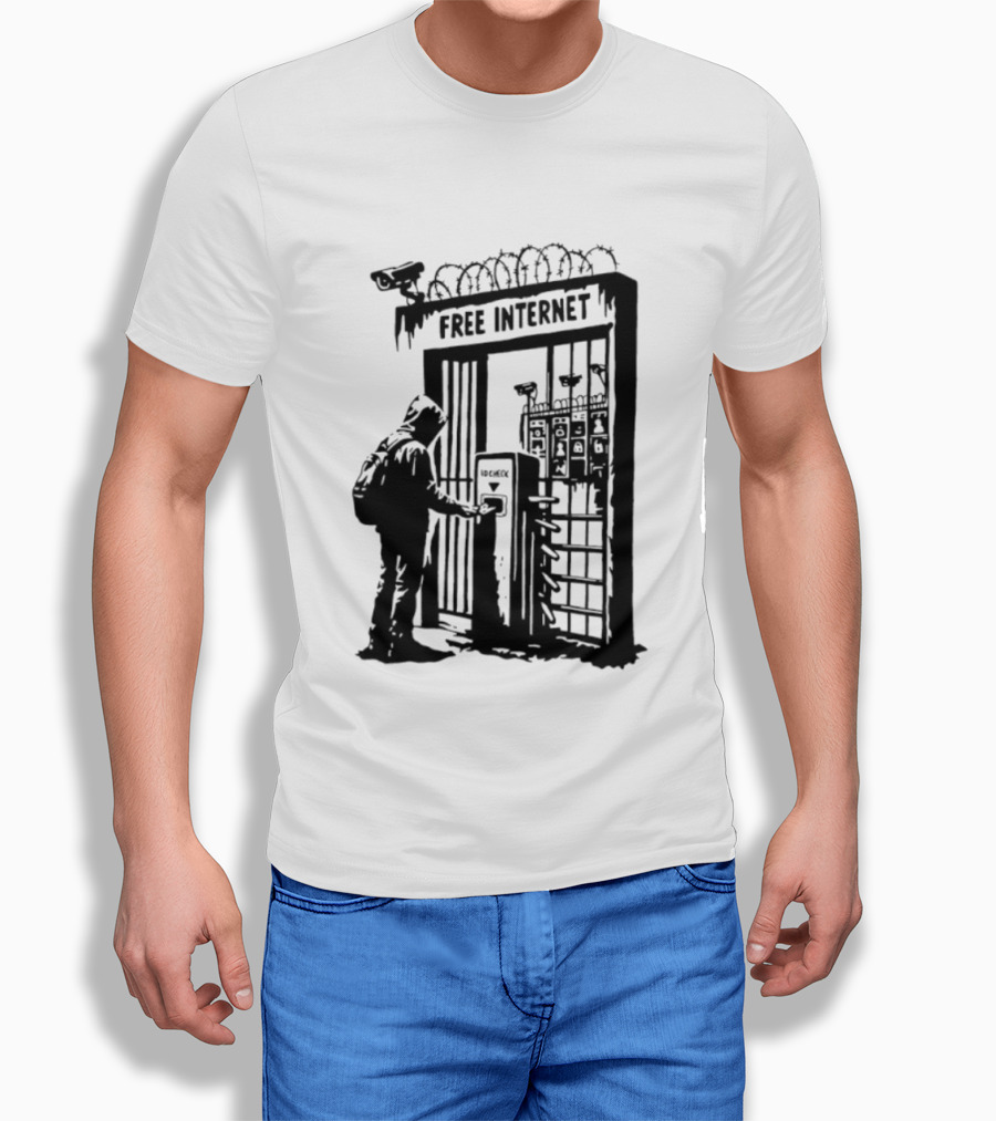 Free Internet Surveillance ID Check Privacy Concerns T-Shirt
