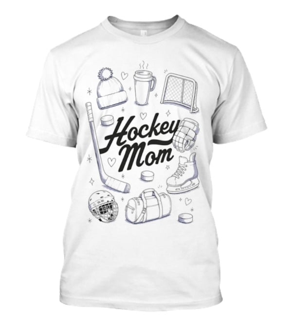 Hockey Mom 2026 Essentials Ice Skates Coffee Beanie Gear T-Shirt