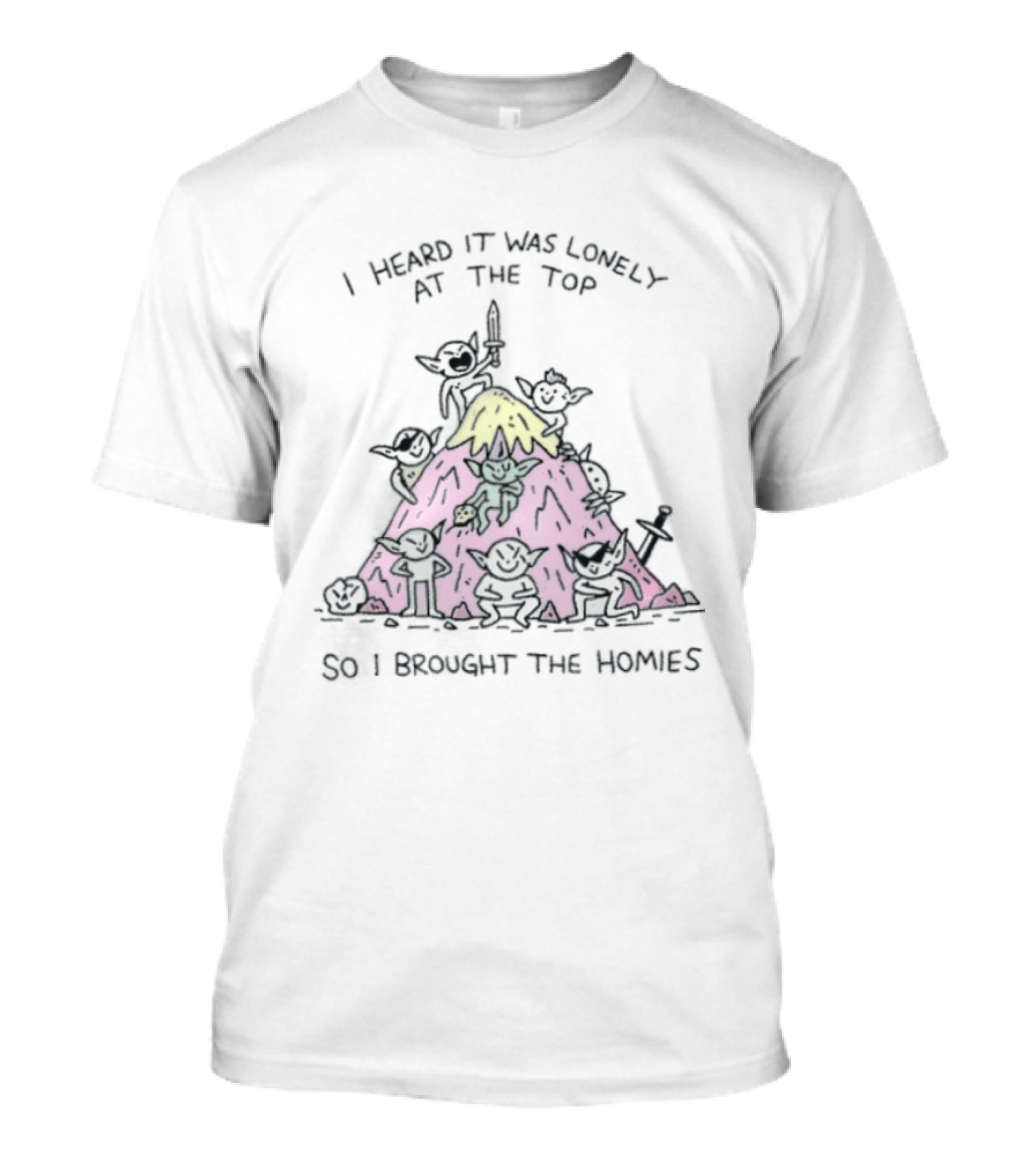I Heard It Was Lonely At The Top So I Brought The Homies Yoda Mountain T-Shirt