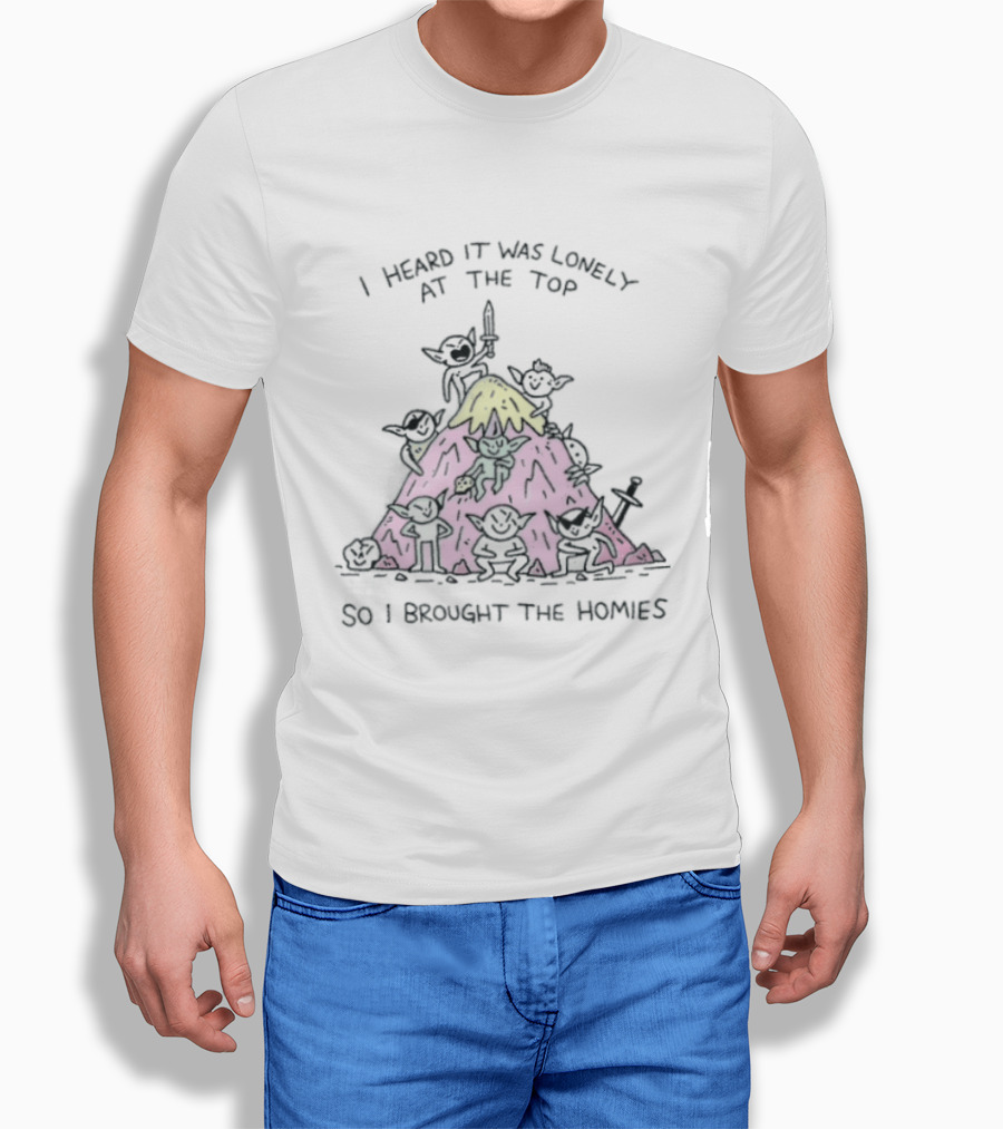 I Heard It Was Lonely At The Top So I Brought The Homies Yoda Mountain T-Shirt