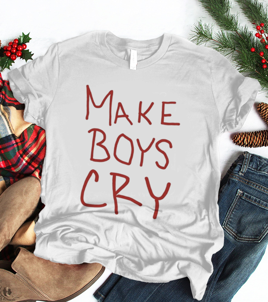 Make Boys Cry Aesthetic Y2K Trendy Red T-Shirt