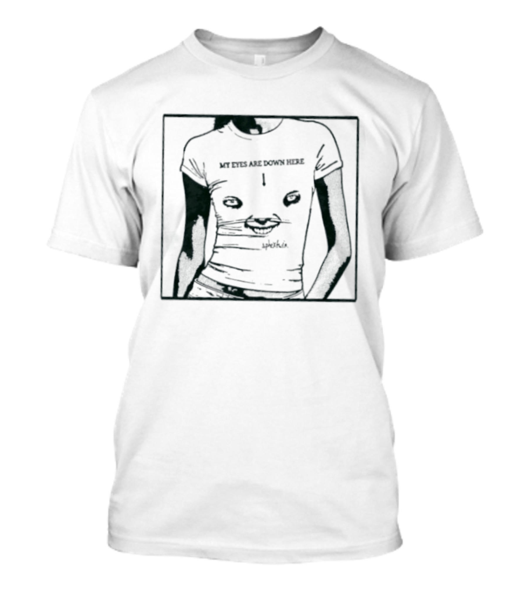 My Eyes Are Down Here Aphex Twin Richard D James Text And Visual Humor T-Shirt