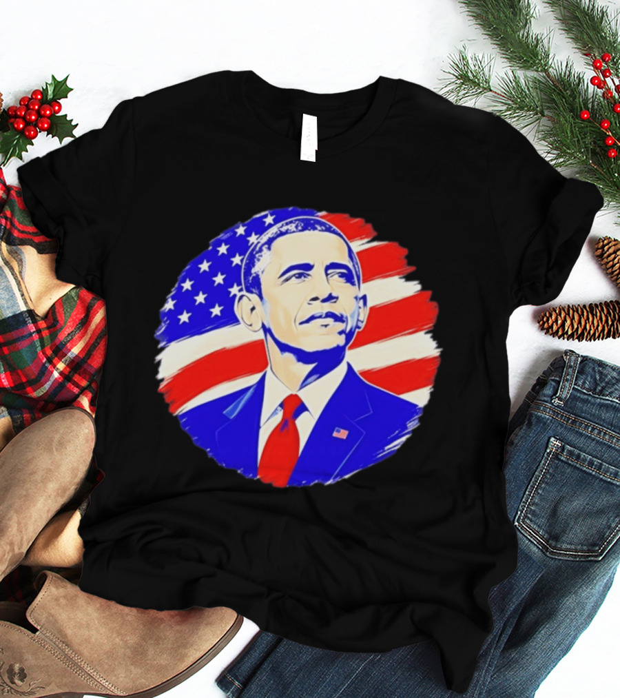 Barack Obama American Flag US President T-Shirt
