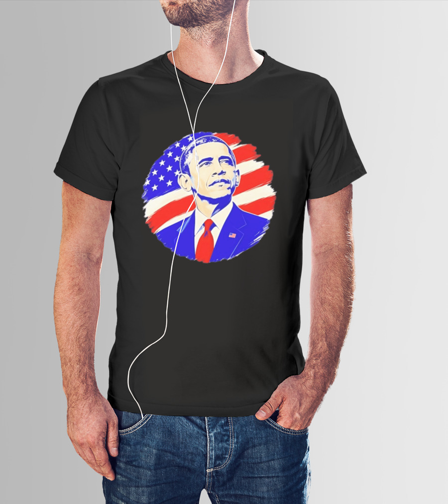 Barack Obama American Flag US President T-Shirt