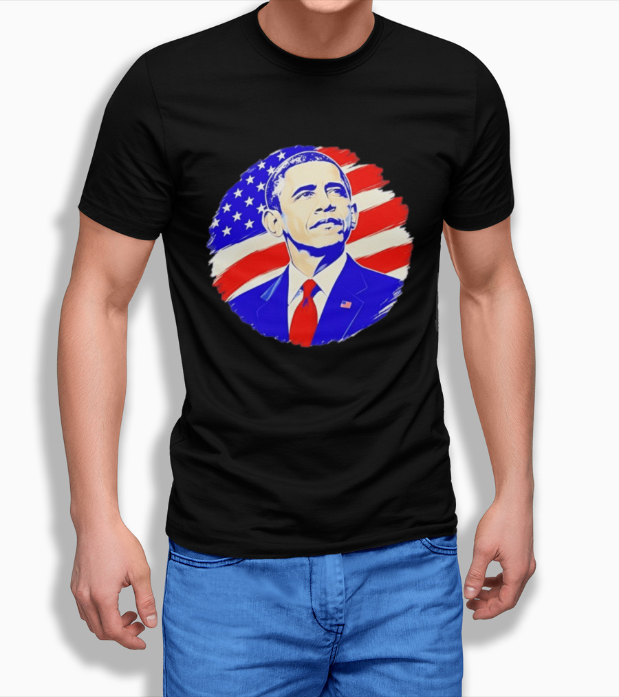 Barack Obama American Flag US President T-Shirt