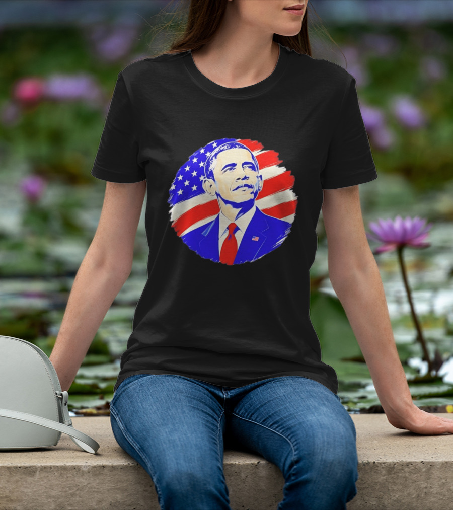 Barack Obama American Flag US President T-Shirt