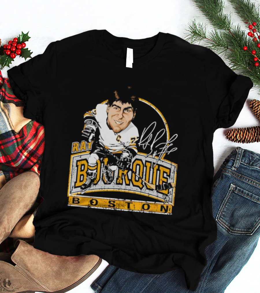 Ray Bourque Boston Bruins Hockey Bruce Stark Caricature T-Shirt
