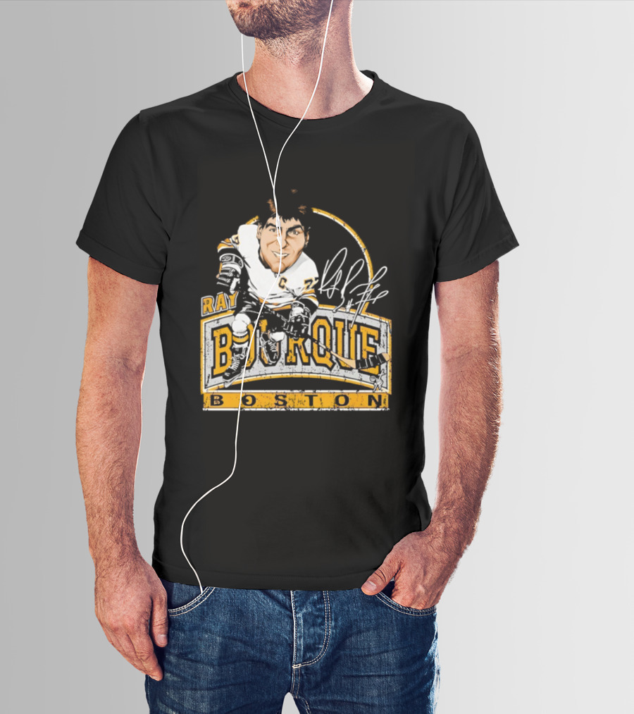 Ray Bourque Boston Bruins Hockey Bruce Stark Caricature T-Shirt