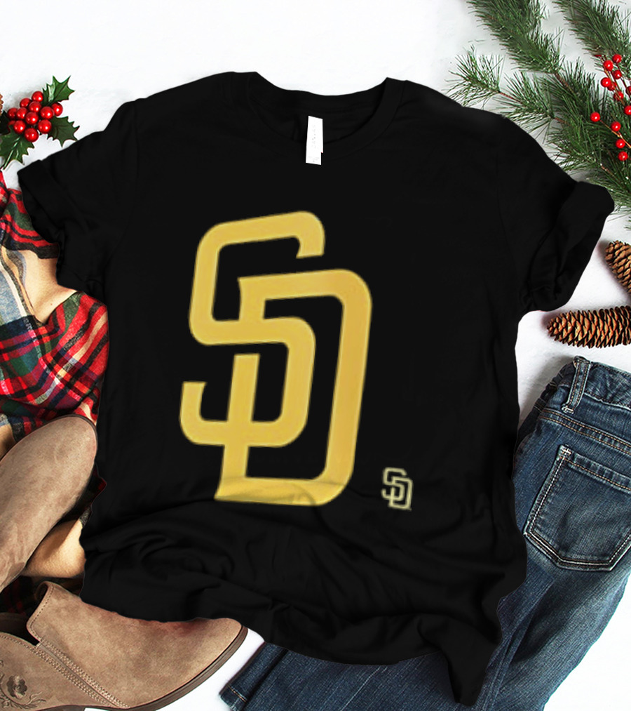 San Diego Padres SD Logo Cartoon 2 Sided T-Shirt
