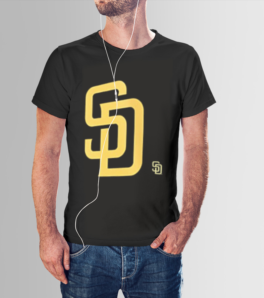 San Diego Padres SD Logo Cartoon 2 Sided T-Shirt