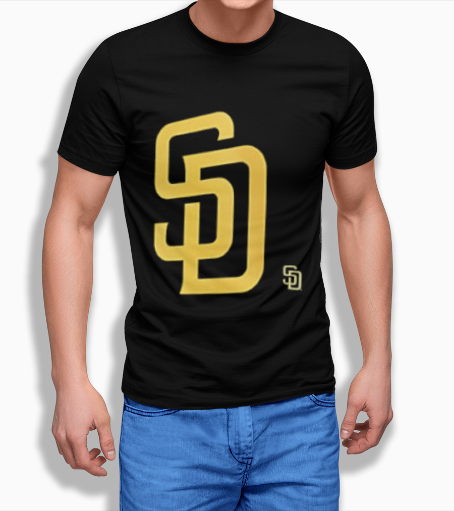 San Diego Padres SD Logo Cartoon 2 Sided T-Shirt