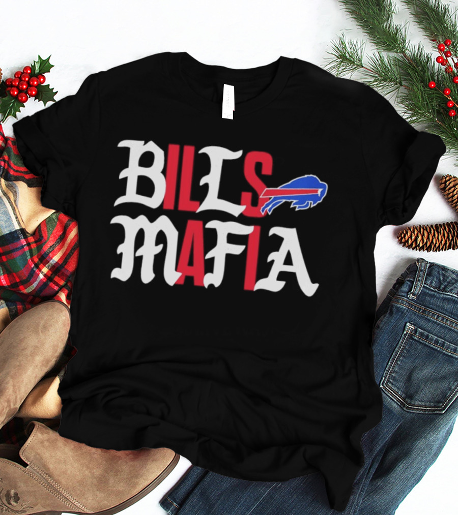 Buffalo Bills Mafia Wordmark With Team T-Shirt