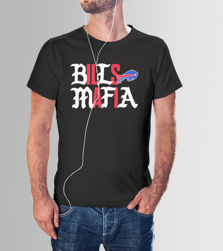 Buffalo Bills Mafia Wordmark With Team T-Shirt